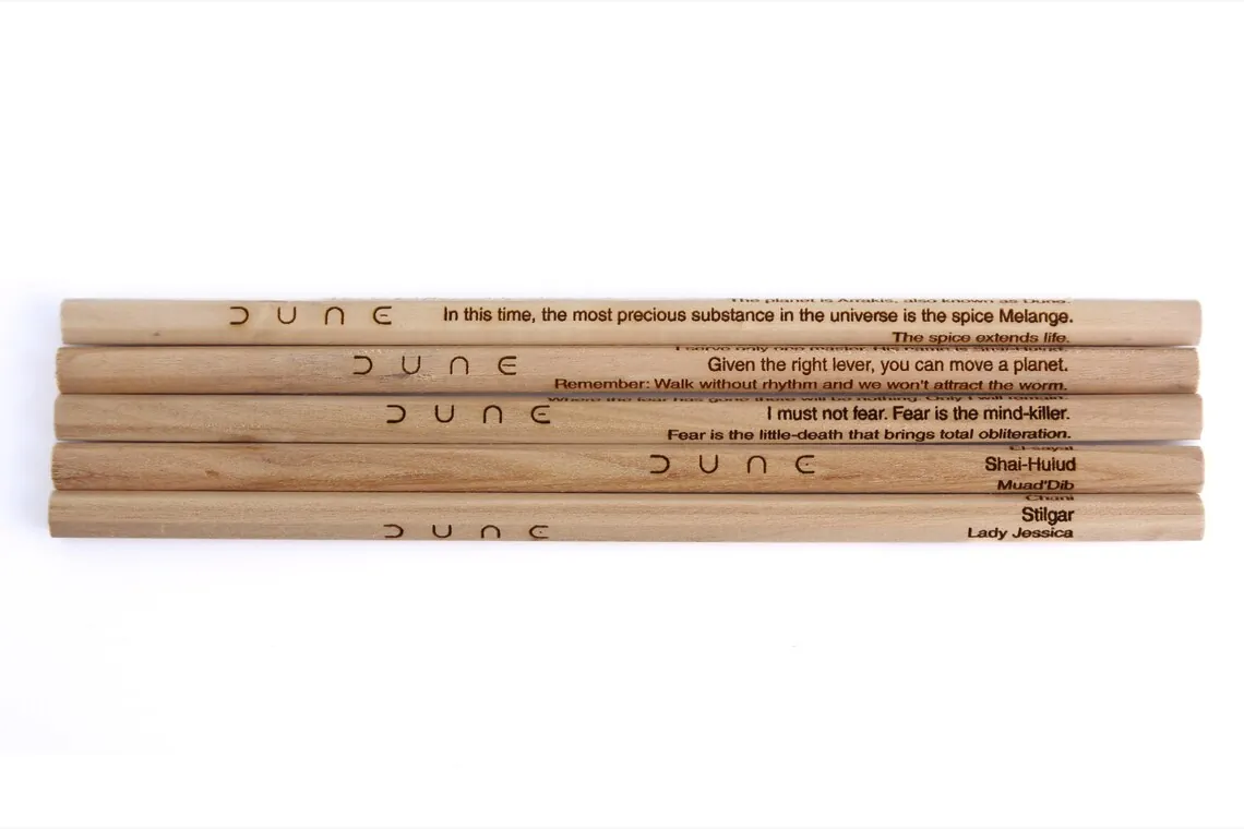 Dune Engraved Wood Pencils