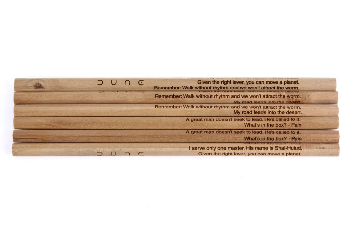 Dune Engraved Wood Pencils