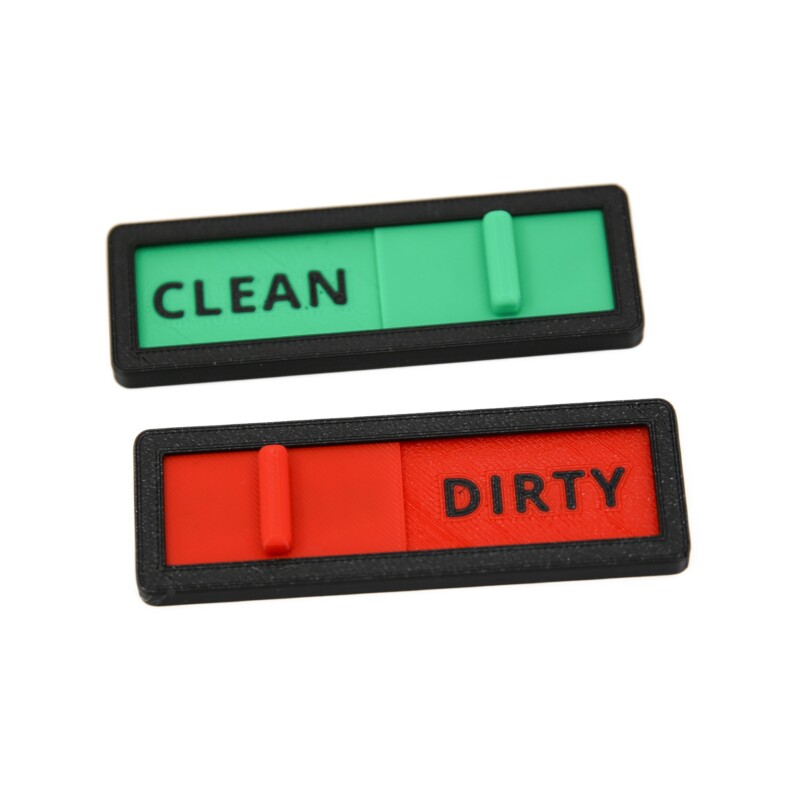 Clean/Dirty Dishwasher Indicator – Magnet or Self-Adhesive Reversible Sign